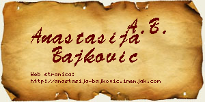 Anastasija Bajković vizit kartica